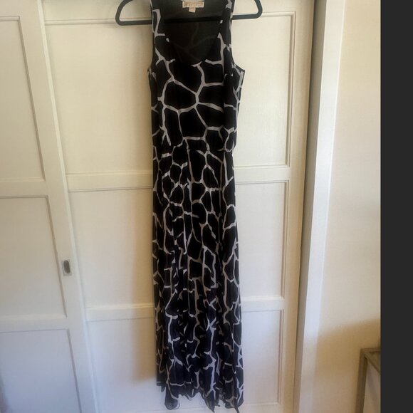 Michael Kors Pleated full A Line Giraffe Print Maxi Dress XS - Picture 3 of 5